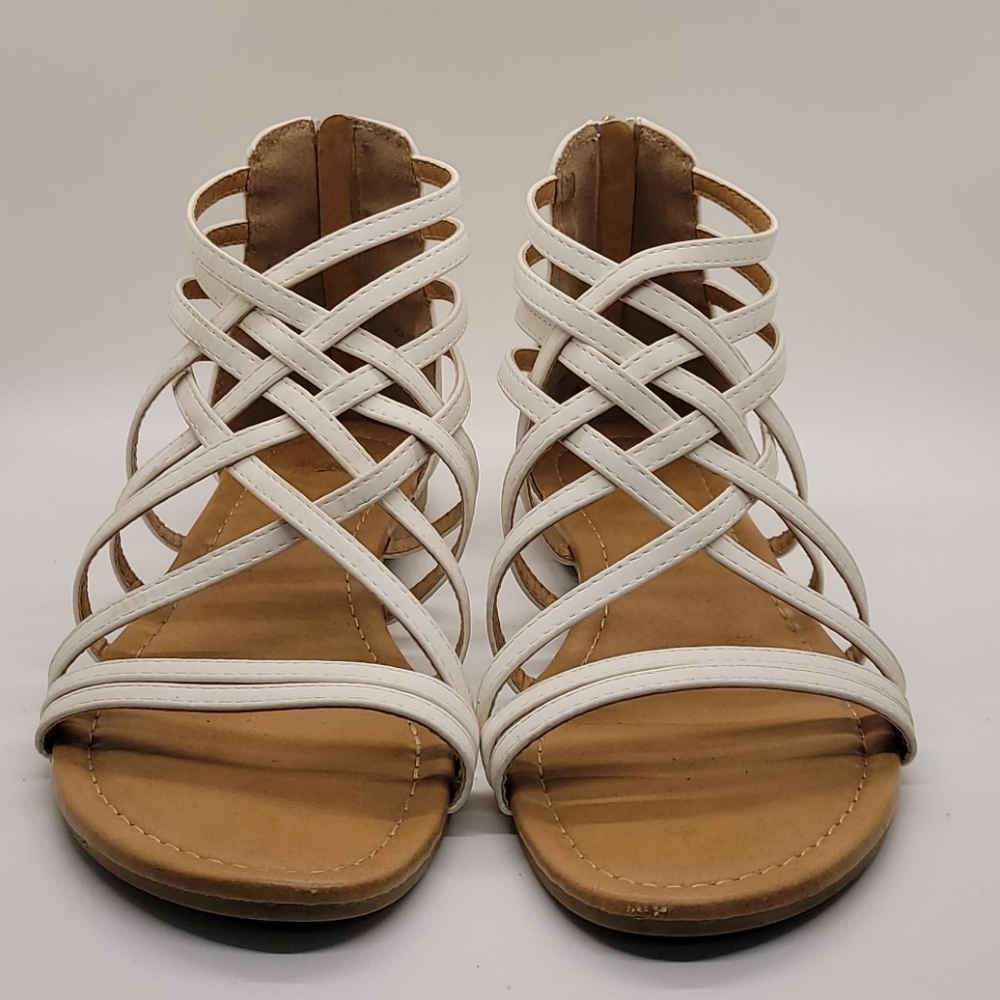 White Gladator Sandals Sz 10